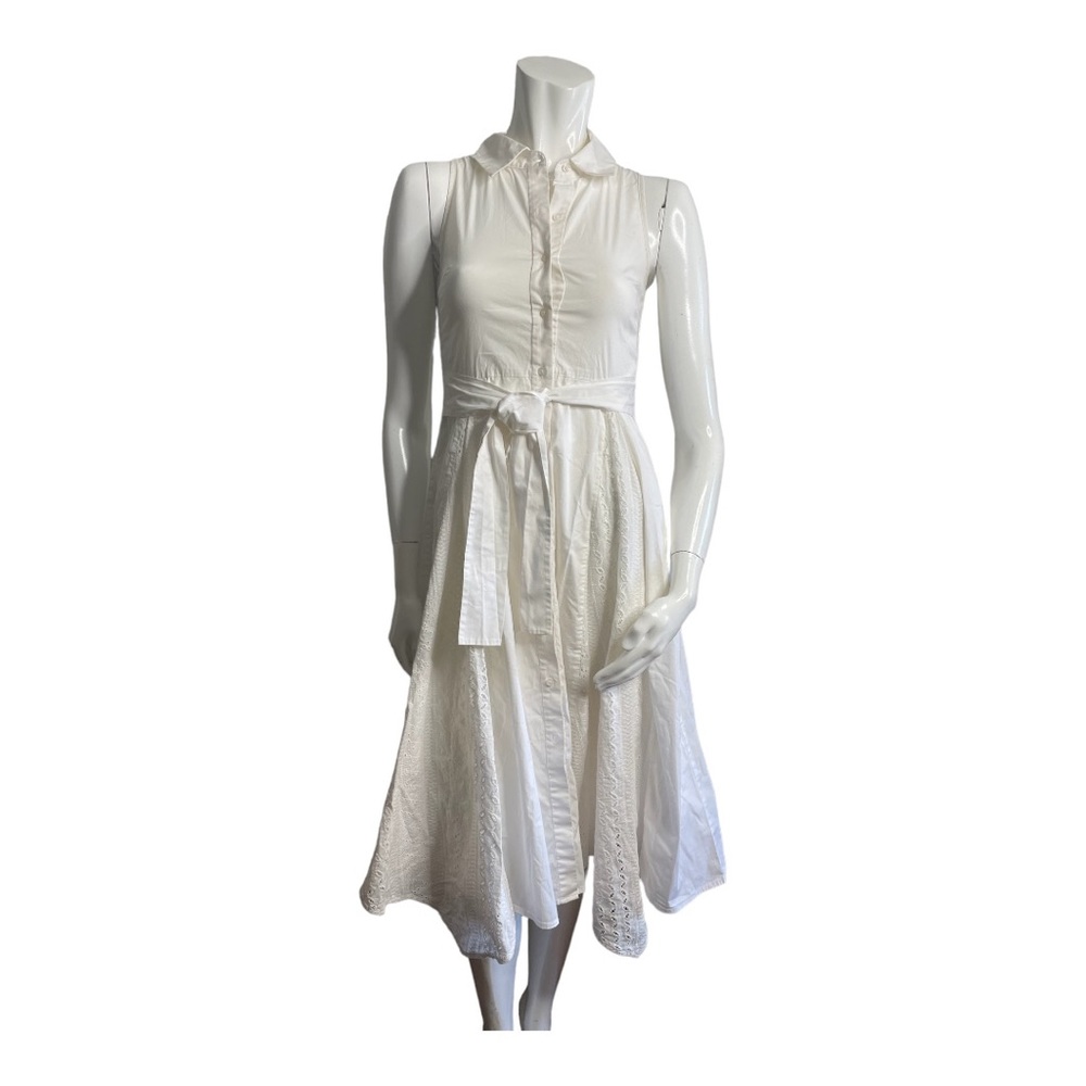 MARISSA WEBB COLLECTIVE WHITE SLEEVELESS SHIRT DRESS